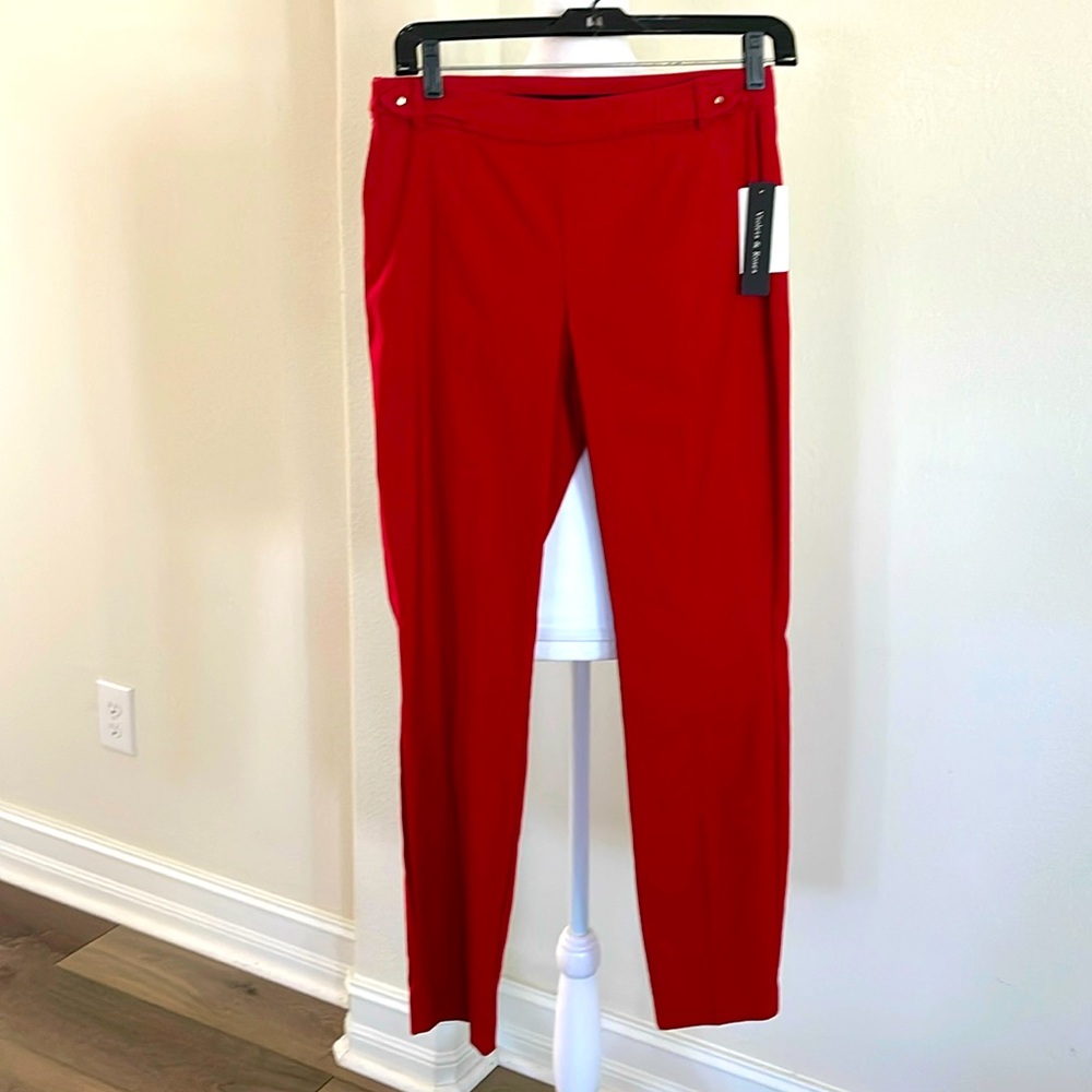 Violet and Roses - mid rise slim trousers - Red Size 4